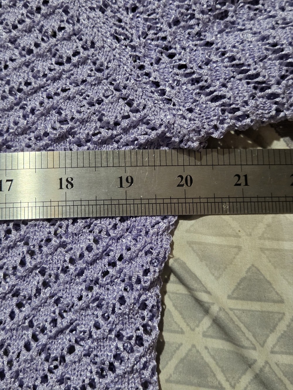 Lavender Open Knit Crochet Cardigan Pointelle 3/4 Sleeve Button Front Petite XL - Picture 6 of 7